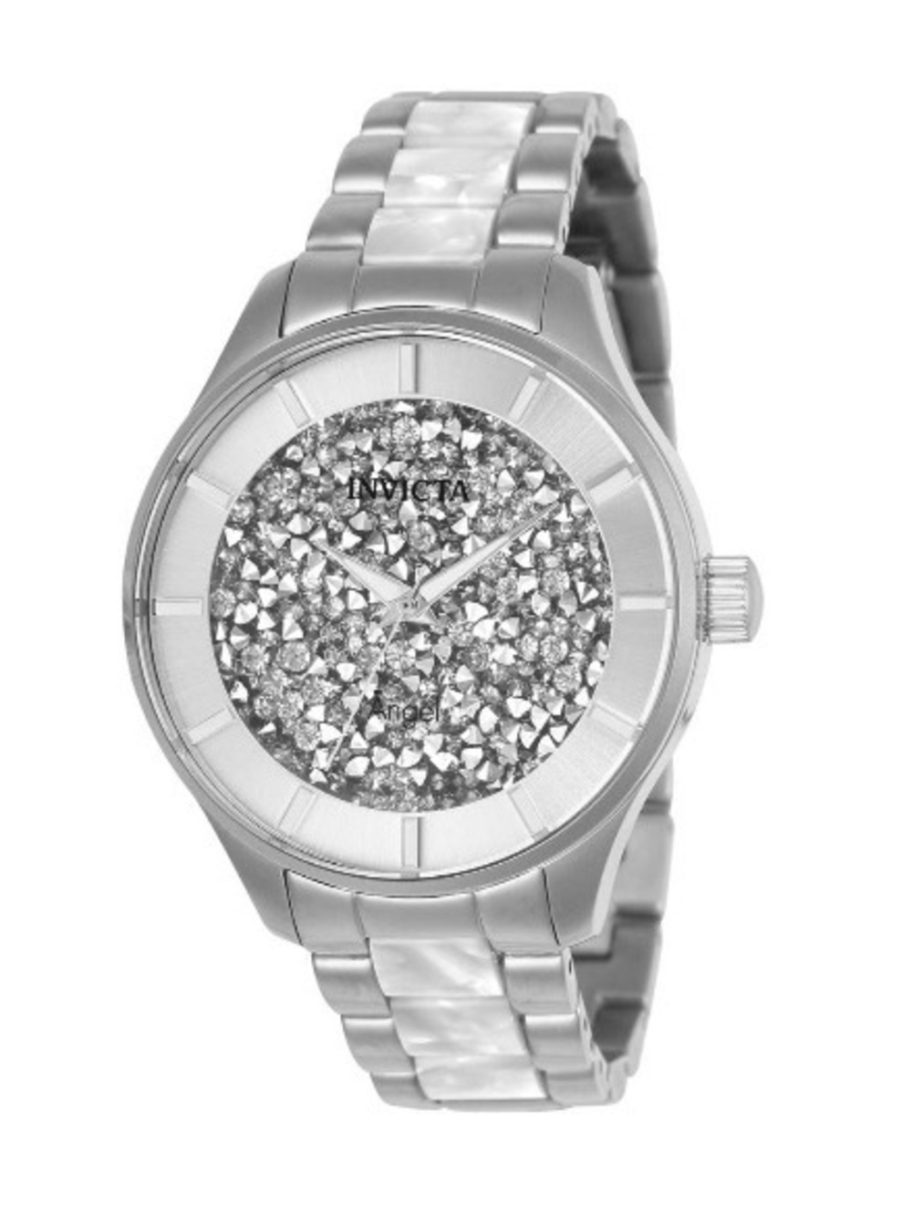 Invicta Silver Crystal Pavé Dial Women's Bracelet Watch